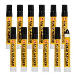 Sakura Solid Paint Markers with Twist Up Tip - Low Temperature Permanent Marker Pens - Window, Wood, & Glass Marker - Black Paint - 12 Pack