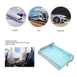 Foldable Travel Tray Cover, Airplane Travel Disposable Tray Table Cover for Kids and Adults, Cup Holder, Tablet Lap Desk, Air Plane Travel Table Cover for Trains (Green)