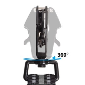 Heavy Duty Dog Leash Clips - Small Quick Release and Lock Snaps - Frog Clip (Ring 0.8 x 2) Black