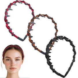 Bcautay 3Pcs Vintage High Cranium Artificial Pearl Hairband Fashion Accessories Braid Tool Non Slip Hairband For Women's Hair,Bands Fashion Hair Accessories Gift (Crystal)