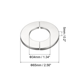 sourcing map 3 Pieces Wall Split Flange 201 Stainless Steel Round Rosette for 34mm Diameter Pipe