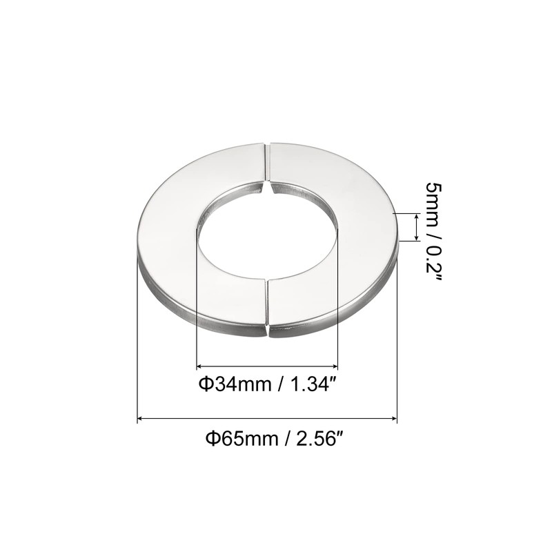 sourcing map 3 Pieces Wall Split Flange 201 Stainless Steel