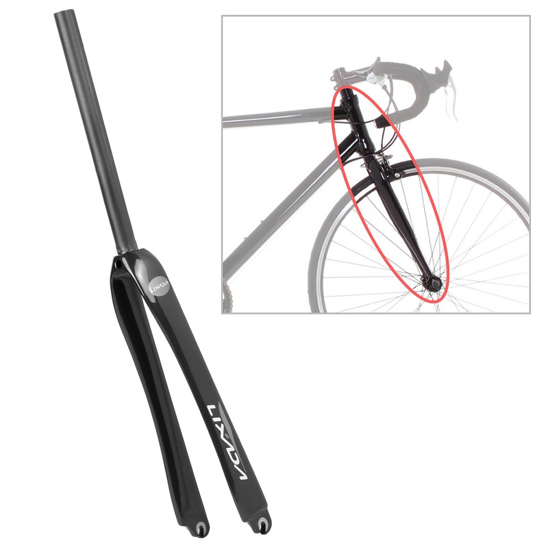 Lixada 25.4mm Ultralight Full Carbon Fiber Road Bicycle Fork 700C