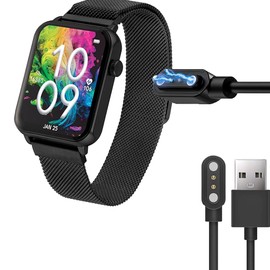 Compatible with Armitron Matrix Smartwatch Charger, Magnetic Replacement Charging Compatible for Armitron Connect Matrix, Lunar Smartwatch (Black, Type A)