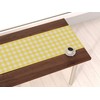 Nepnuser Linen Yellow and White Buffalo Plaid Table Runner Easter
