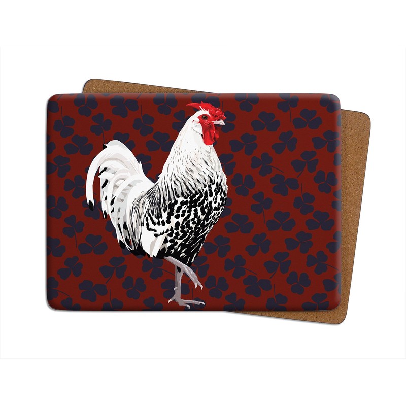Leslie Gerry Animal Placemats Set of 4 Cow Horse Rooster