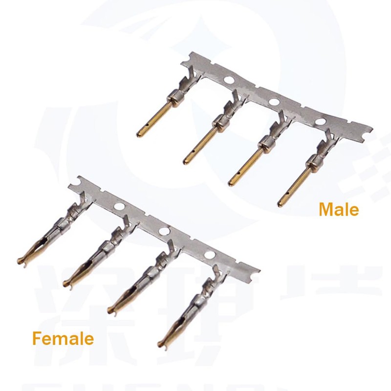 Jienk 200PCS D-Sub Male Female Crimp Pins, 2mm Pitch Gold