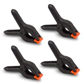 G4GADGET Pack of 4X 3.5 Inch Plastic Spring Clamps - Heavy Duty Quick Grip Clips for Woodwork, Crafts, Photo Studio, Muslin Backgrounds, and DIY Projects