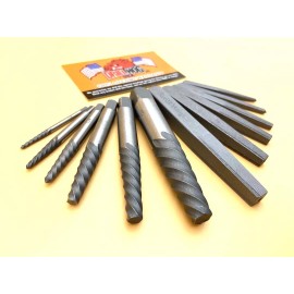 Drill Hog Easy Out Set Screw Extractor Set 12 Pc Spiral & Square Type Combo Set Drill Hog®