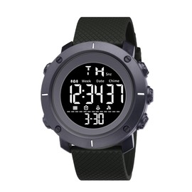 LIWEARE Casual Sport Watch Vintage Collection Unisex Digital Watch 30M Waterproof Sports Watch Stopwatch Calendar Luminous Digital Watch with Alarm Clock, black, Strap.