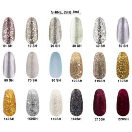 Kodi Professional SHINE series Gel Nail Polish Color 8ml. (0.27 fl oz) Gel LED/UV Nail Coat Soak Off / glitter / shimmer / Original (200 SH, 8ml. (translucent raspberry base, fine glitter), 1 Count