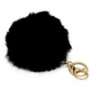 Miraclekoo Cute Rabbit Fur Ball Key Chain Black Pom Pom