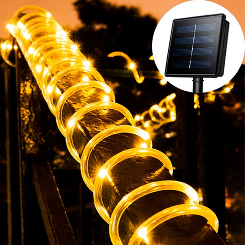 Solar Rope String Lights Waterproof High Brightness LED Solar String