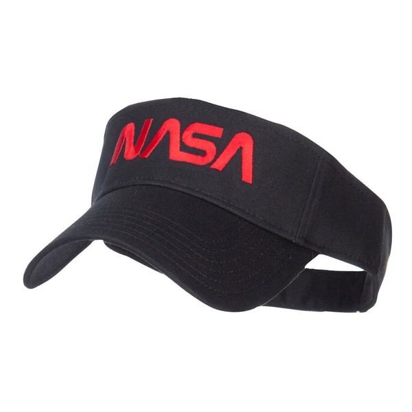 NASA Letter Logo Embroidered Sun Visor - Black OSFM