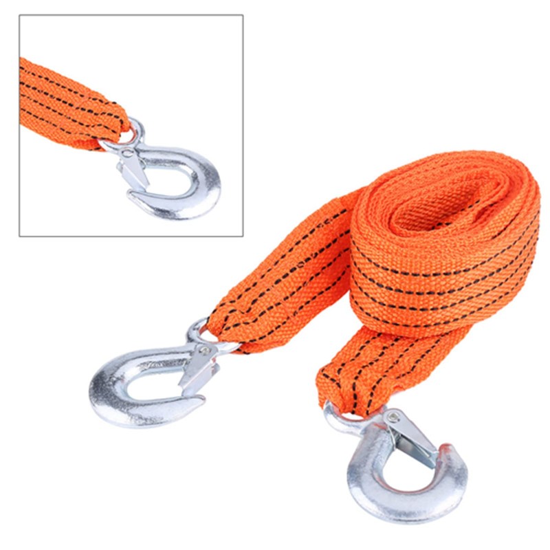 Tow Rope, Strap Tow Rope with Hook 4 Metres Towing