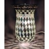 Unbranded Candle Holder Nickel Plated & Mirror Mosaic Glass Shade