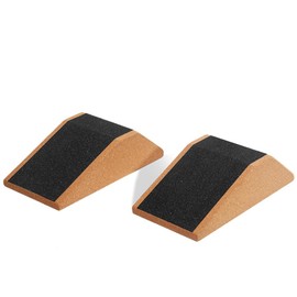 Durable Cork Heel Elevation Blocks, Professional Grade Squat Ramps, Natural Corkwood Gym Slant Boards, for Home & Gym Workouts (23x12x6.5CM, Sandpaper)