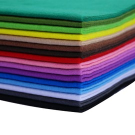 flic-flac Soft Felt Fabric Sheets 16 Pcs 1.4 mm Thick Assorted Colors Non-Woven for DIY Crafts Sewing Patchwork (23.6 x 23.6 inches / 60cm x 60cm)