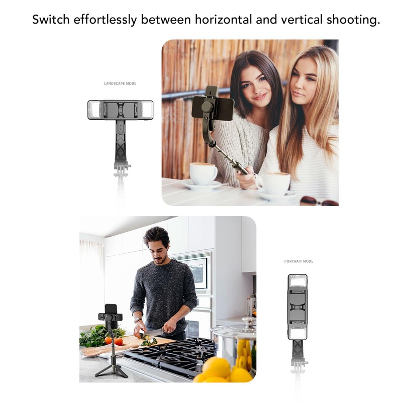 Phone Gimbal Stabiliser, Foldable Handheld Phone Stabilizer, Tripod, Selfie Stick