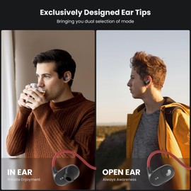 BASN AirS1 Air Conduction Headphone Open Ear Earphones with 16.2mm Driver, Wireless ENC Bluetooth 5.3 with Mic, IPX5 Waterproof Sport Headset for Running, Cyclling, Gym