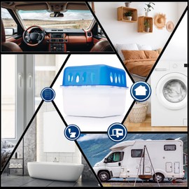 BigDean 4 x Dehumidifier Moisture Stoppers with 8 x 400 g Refill Bags Granules - Moisture Killer Room Dehumidifier Refillable + Reusable without Electricity