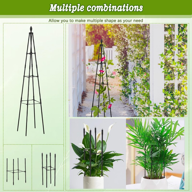 AlisisFores 2 Pack Garden Trellis for Climbing Plants Outdoor,63inch Tall