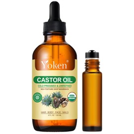 Yoken Aceite de Ricino  Organic Castor Oil EWG Verified, 4 oz                                                                                         