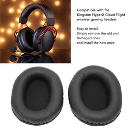 ASHATA Replacement Ear Pads for Kingston HyperX Cloud Flight, Memory Foam Faux Leather Headphone Pads, Portable Upgrade Ear Pads for Headset, for Gamers
