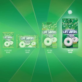 LIFE SAVERS Mints Wint-O-Green Hard Candy, Party Size Bag, 50 Ounce, Pack of 2