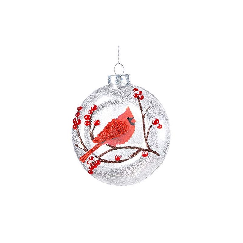 Giftcraft 664526 - Adorno redondo plano con pájaro, 11,4 cm
