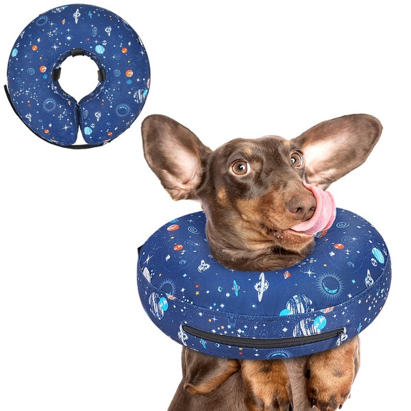 Toptakeit Inflatable Dog Cone Collar for After Surgery, Doggie Donut