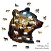 ZuoAnLF Wooden Puzzles for Adults,200 PCS Bear Hand Wooden Jigsaw