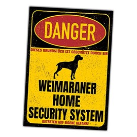 Weimaraner Weim Sign Danger Security System Door Sign Dog Sign Warning Sign Dog Caution Safety Sign Dog Private Property Dog Warning Warning of Dog