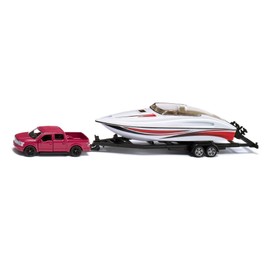 Siku 2568 Ford F150 with Motor Boat, 1:55, Metal/Plastic, Red/White, Rubber Tyres, Floating Toy Boat