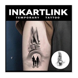 INKARTLINK Jagua Tattoos Set of 2 2 Weeks Long Lasting Waterproof Tattoo Stickers Tattoo Stickers for Men Women Temporary Tattoos Trendy Men Women Semi Permanent Disappearing Tattoos Medusa Happiness