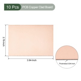 YOKIVE 10 Pcs PCB Copper Clad Board, FR4 Single-Sided Blank Circuit Boards, Great for Electronic Hobbies, Etching, Circuit Projects (100mmx70mmx1mm)