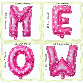 BoningNEW 1Set Five Pointed Star Golden Glitter Hat MEOW Letter Mylar Foil Balloons Banner for Cat Birthday Party Pet Adoption Party Funny Kitten Cat Theme Party Decorations Supplies(Pink Heart 16In)