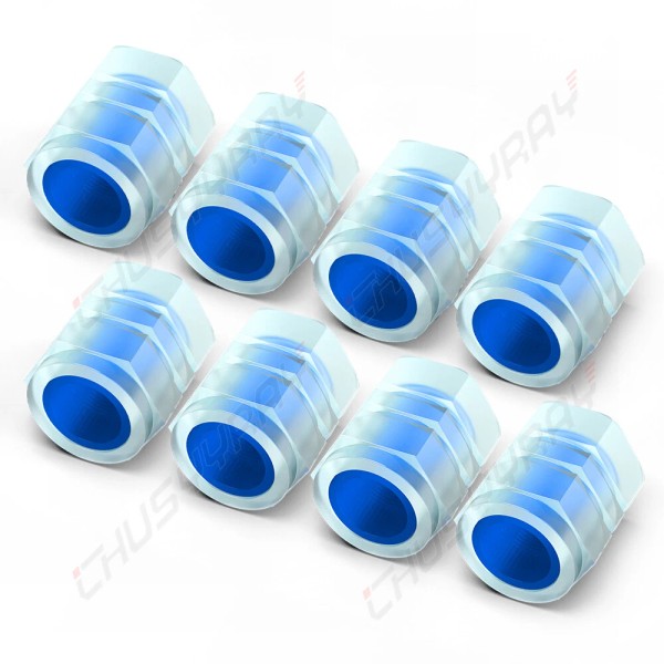 CHUSYYRAY Blue Fluorescent Car Tire Valve Caps Luminous Tire Valve