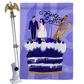 Angeleno Heritage Best Day Ever House Flag Eagle Set Celebration Wedding Marriage Bride Groom Mrs Occasion Anniversary Party Decoration Banner Small Garden Yard Gift Double-Sided, Made in USA