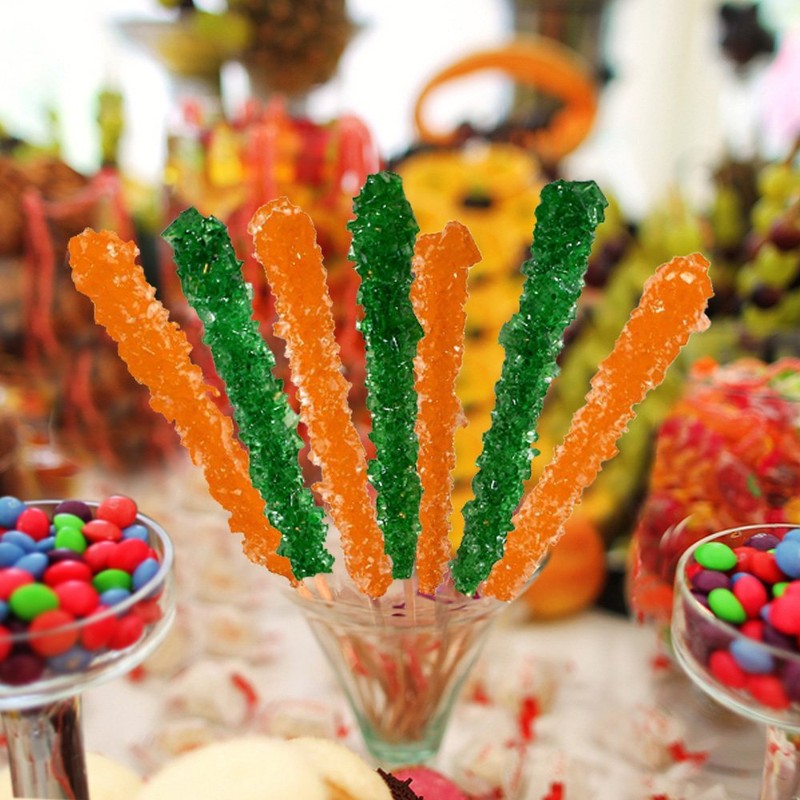Extra Large Rock Candy Sticks: 18 Green Rock Candy Sticks