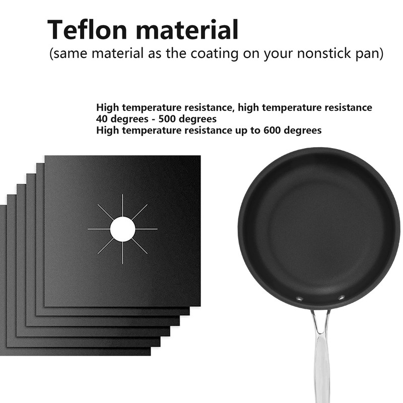 WANGCL 4 Thickened 0.2mm Sheets Stove Burner Cover Reusable Non-Stick