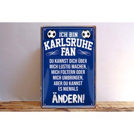 Tin Signs Here Lives A Karlsruhe Fan Decorative Metal Sign Item Gift for Birthday or Christmas 20 x 30 cm