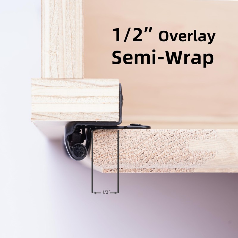 Decobasics 1/2" Overlay Semi Partial Wrap Around Kitchen Cabinet Hinges