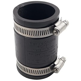 Supplying Demand 86001 Flexible Rubber Pipe Coupling with Stainless Steel Clamps 1-1/2 Inch to 1-1/2 Inch