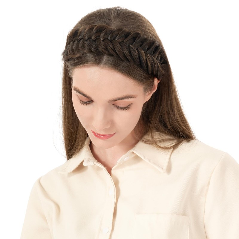 BOBIYA Wide Braided Headband with Teeth Braid Headbands With Teeth