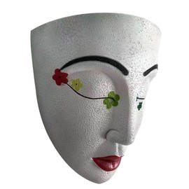 Human Face Planter Pot Resin Wall Hanging Face Statue Flower Pot Home Living Room Decoration