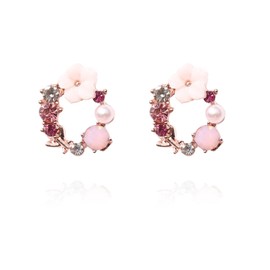 Stocking Stuffers Holiday Outfits for Women 2024 Purple Flower Earrings for Women Spring Earrings Flower Stud Earrings Crystal Flower Earrings Dainty Floral Earrings Jewelry Gift for Teen Girls