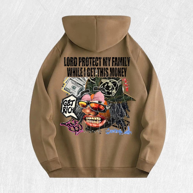 Get Rich Graphic Hoodie 100% Cotton US Warehouse 6 ColorsColor: