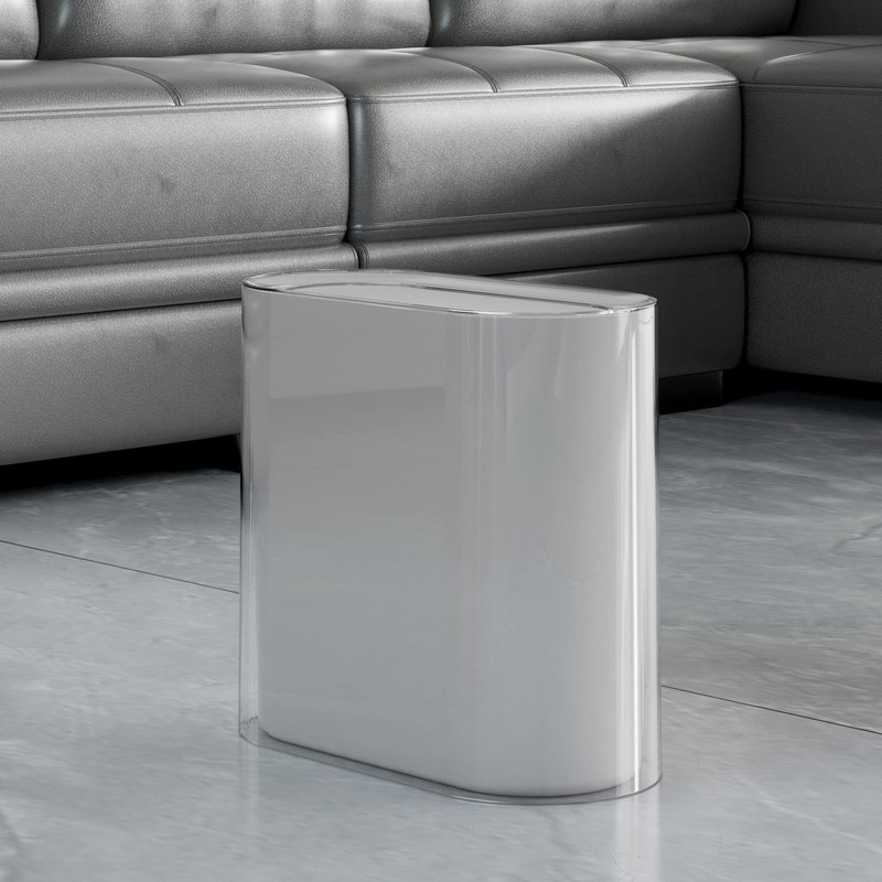 IEEK Small Waste Basket Slim Trash Can 3.2 Gallon/12L Clear