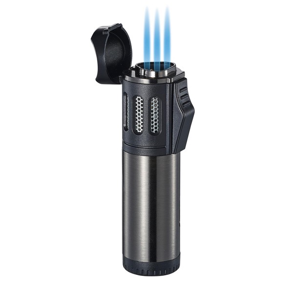 Visol Artemis Triple Torch Flame Butane Refillable Cigar Lighter (Gun Metal)